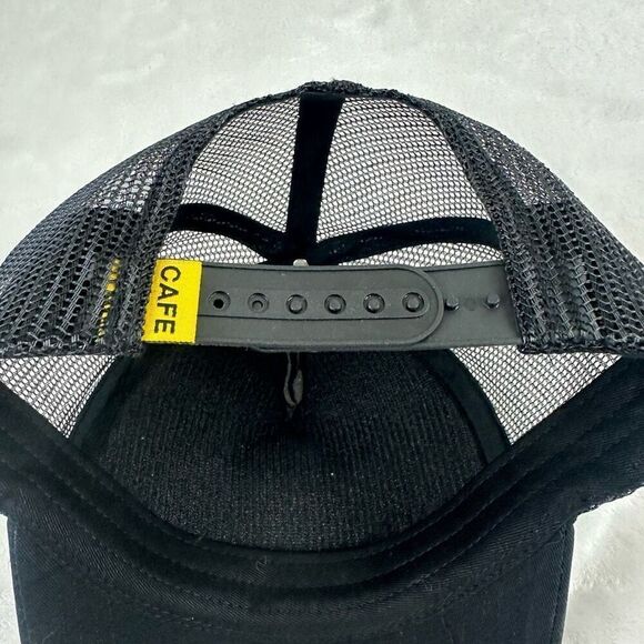 Cafe Moto One Size Snapback Mesh Trucker Hat Black Embroidered Action Logo - Picture 3 of 4